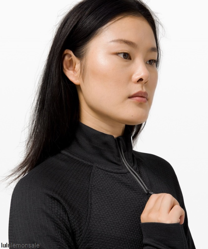 Lululemon Damen DELULU473 | Schwarz Konstruierter Warmer Halbreißverschluss